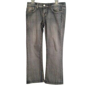 Vigoss Size 9 Jeans New York Bootcut Distressed Blue Denim Womens Flap Pockets